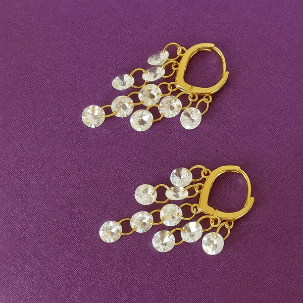 Crystal Cascade Hoop Earrings