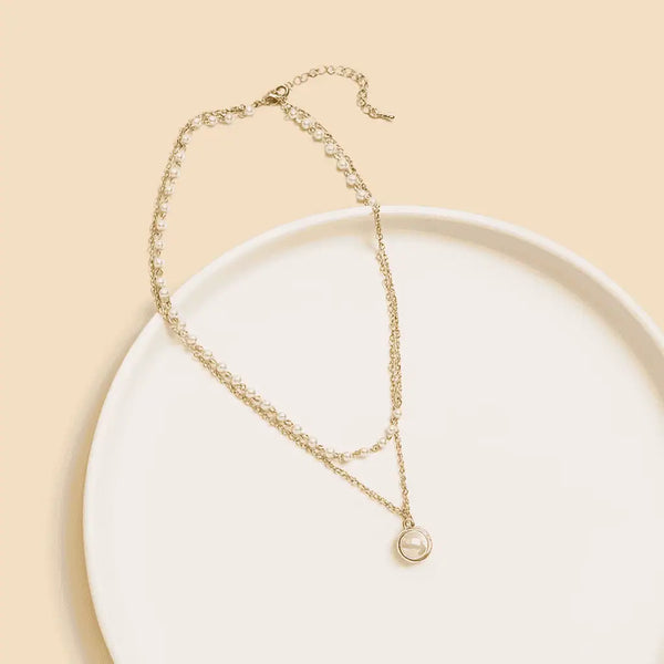 Golden Grace Pearl Layered Necklace