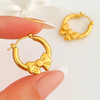 Golden Bow Hoop - Anti Tarnish Earrings