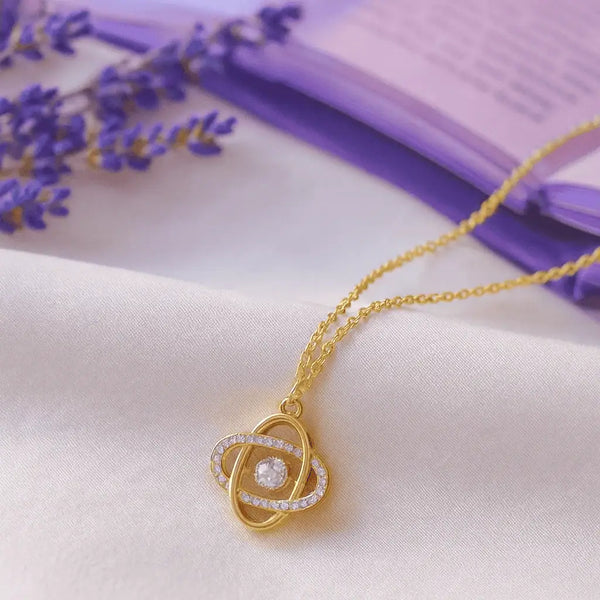Celestial Orbit Crystal Pendant Necklace -Waterproof and Anti-Tarnish