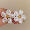 Pearl Petal Bloom Stud Earrings