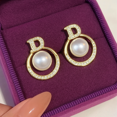 D’ Elegance Pearl Stud Earrings