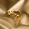 Golden Heart Sparkle Adjustable Ring