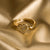 Golden Heart Sparkle Adjustable Ring