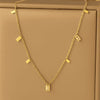 Golden Allure: Square Charm Necklace -Waterproof and Anti-Tarnish