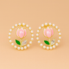 Pearl Lotus Bloom stud Earrings
