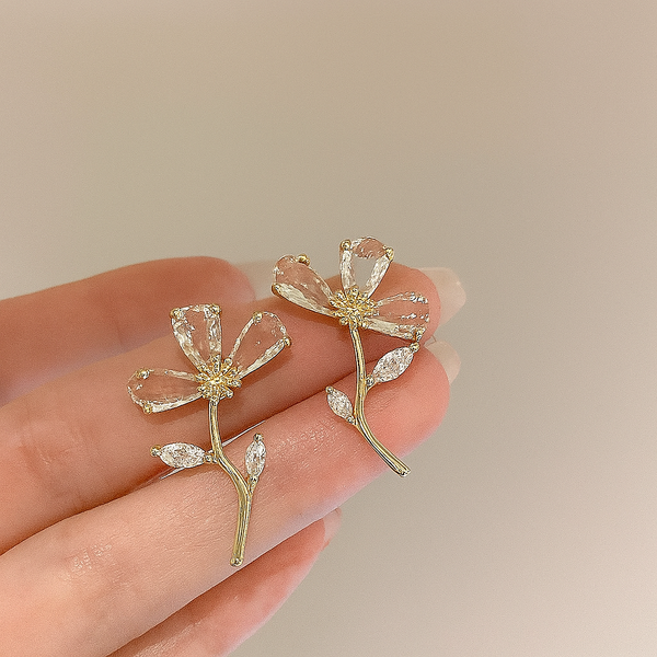 Crystal Petals Bloom Earrings