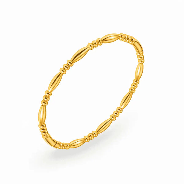Golden Beaded Classic Bangle Bracelet