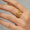 Golden Seashell & Starfish Ring – Beachy Vibes in Style