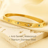 Golden Evil Eye Studded Bangle Bracelet