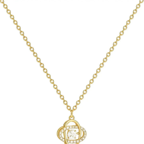 Celestial Orbit Crystal Pendant Necklace -Waterproof and Anti-Tarnish