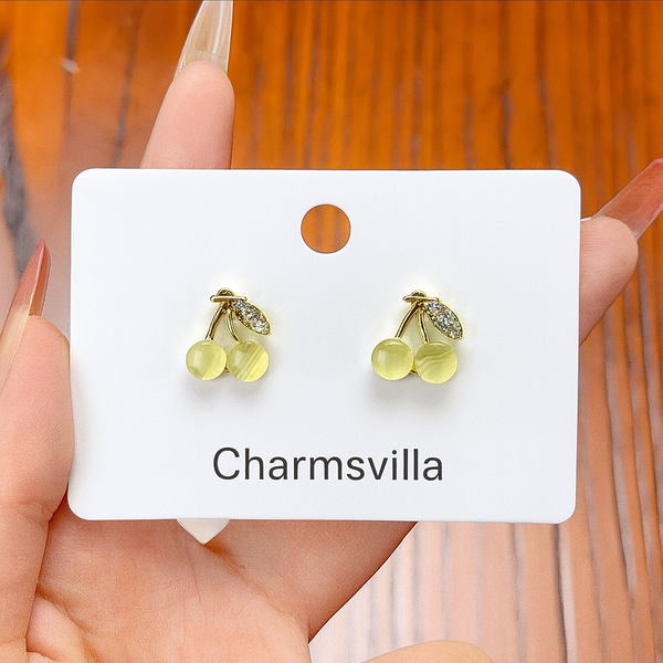 : Golden Cherry Glow Earrings