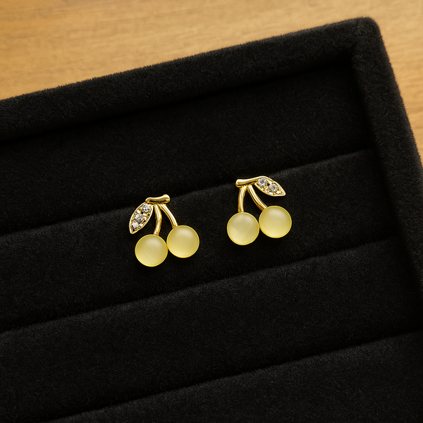 : Golden Cherry Glow Earrings