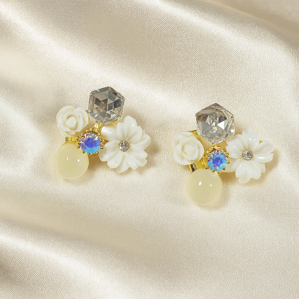 Ivory Garden Glow Studs